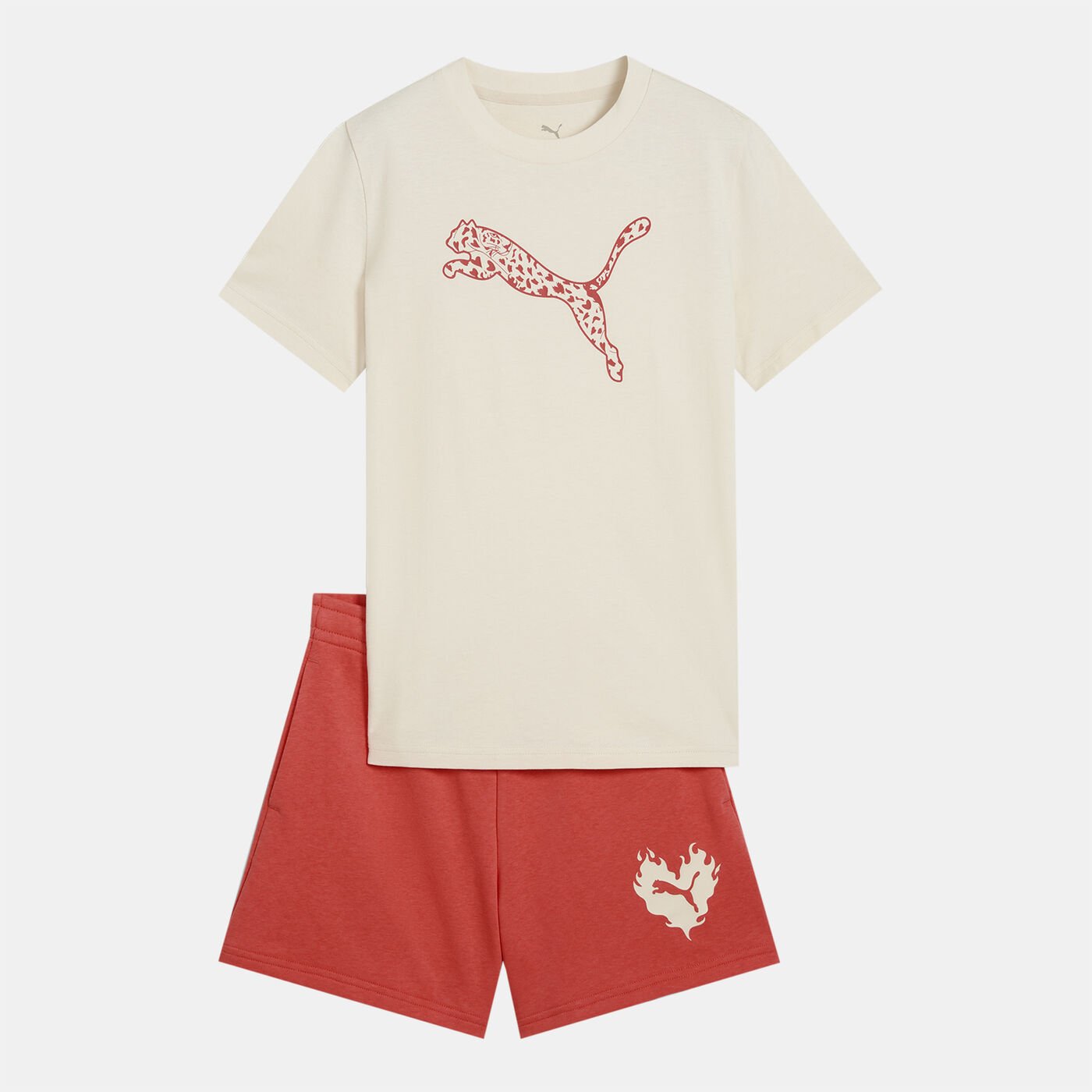 Kids' Flaming Love T-Shirt and Shorts Set