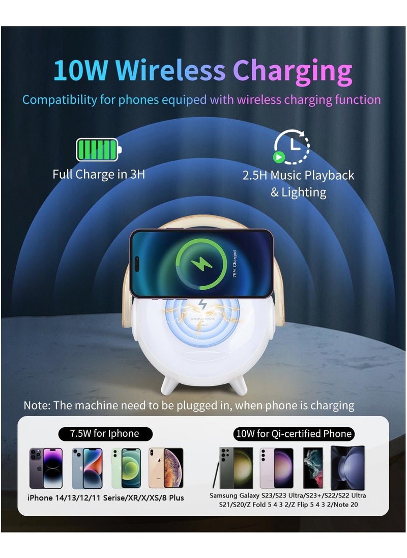 Portable Bluetooth Speaker, Wireless Charging Kids Bluetooth Speaker, Best Birthday Gift Ideas with Atmosphere Lamp for Music Gifts, Teenage Year Old Girl Boy 3 in 1 Ambient Lighting Sound Machine