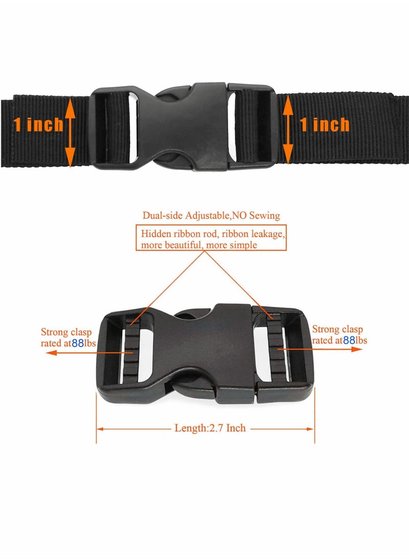 Side Release Buckle, 10 Pcs Plastic Replacement Buckles for 1 inch Webbing Backpack Strap