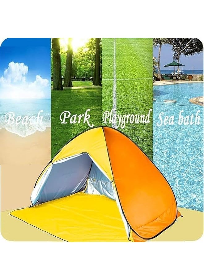 promass Pop Up Beach Tent for Baby - Quick and Easy Set Up, Beach Shade Tent for 3/4 Person with UPF 50+ UV Protection, Portable Sun and Water Shelter for Fishing, Camping, Hiking