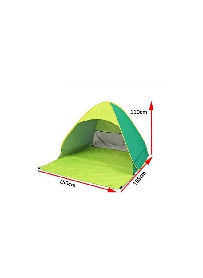 promass Pop Up Beach Tent for Baby - Quick and Easy Set Up, Beach Shade Tent for 3/4 Person with UPF 50+ UV Protection, Portable Sun and Water Shelter for Fishing, Camping, Hiking