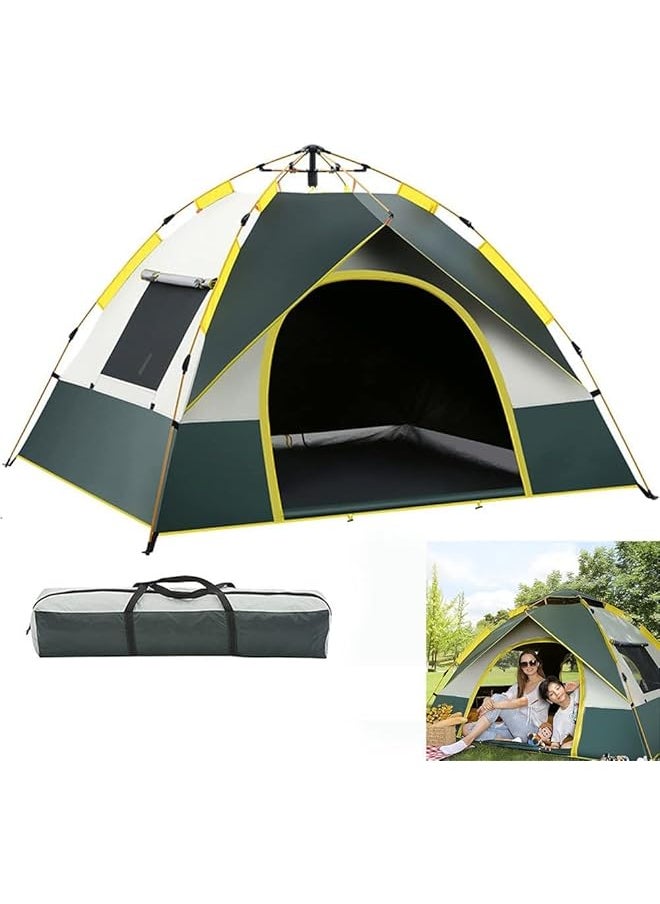 promass Camping Tent, Sun Protection Tent Camping with Floor Pegs and Windproof Rope, Portable Waterproof Tent Outdoor with Tent Storage Bag, Weather Resistant Automatic Tent for Glamping, Travel