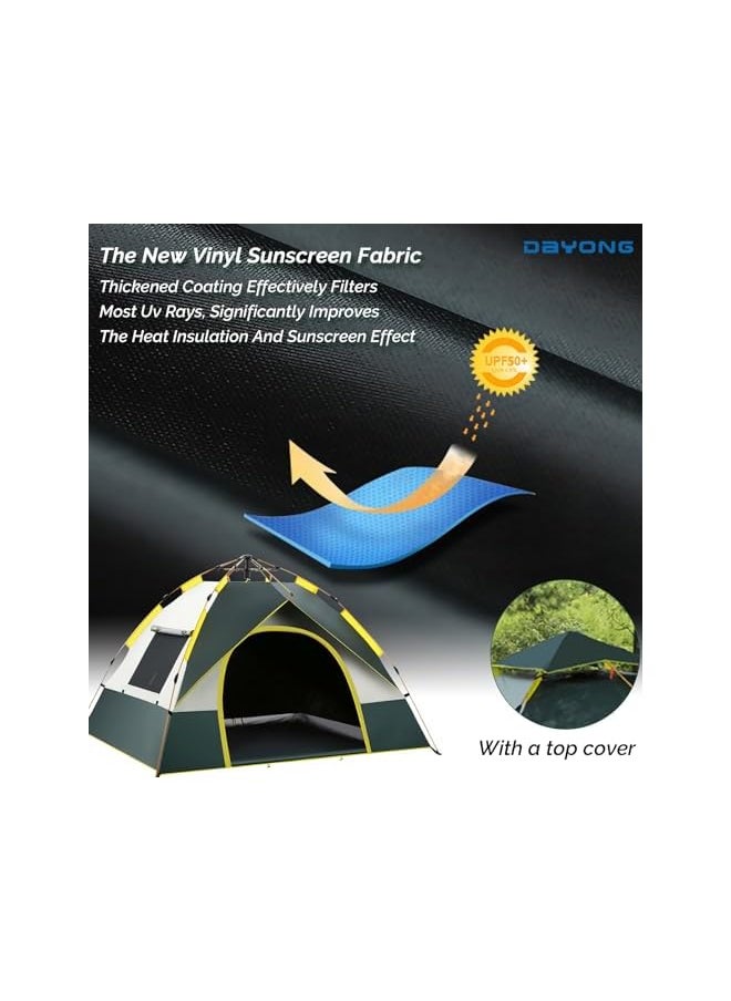 DAYONG Tent for Camping, 3-4 Person Waterproof Instant Tent, Portable Outdoor Tent, Automatic Pop Up Tent with Carry Bag, Dome Tent for Camp, Picnic, Hiking, Beach, Traveling.