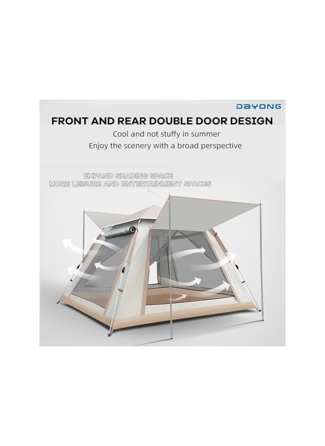 Camping Tent, Automatic Pop Up Outdoor Tent, Portable Waterproof Sunscreen Tent With Carry Bag, Lightweight Instant Tent For Camping, Hiking, Desert, Beach.