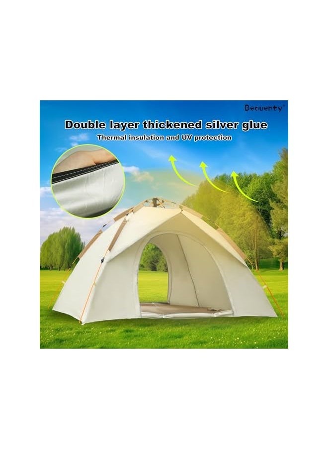 Beauenty 2-4 Persons Instant Tent for Camping, Portable Camping Tent, Automatic Camp Tent for Desert Beach Hiking Camping with Carry Bag