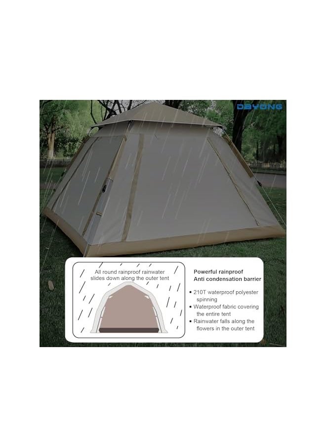 Camping Tent, Automatic Pop Up Outdoor Tent, Portable Waterproof Sunscreen Tent With Carry Bag, Lightweight Instant Tent For Camping, Hiking, Desert, Beach.