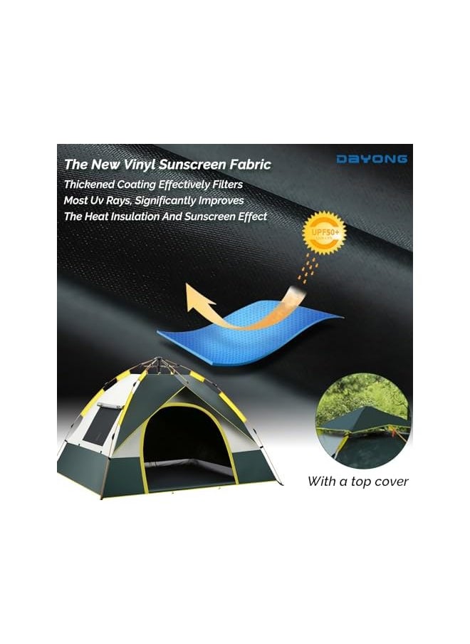 Tent For Camping, 3-4 Person Waterproof Instant Tent, Portable Outdoor Tent, Automatic Pop Up Tent With Carry Bag, Dome Tent For Camp, Picnic, Hiking, Beach, Traveling.