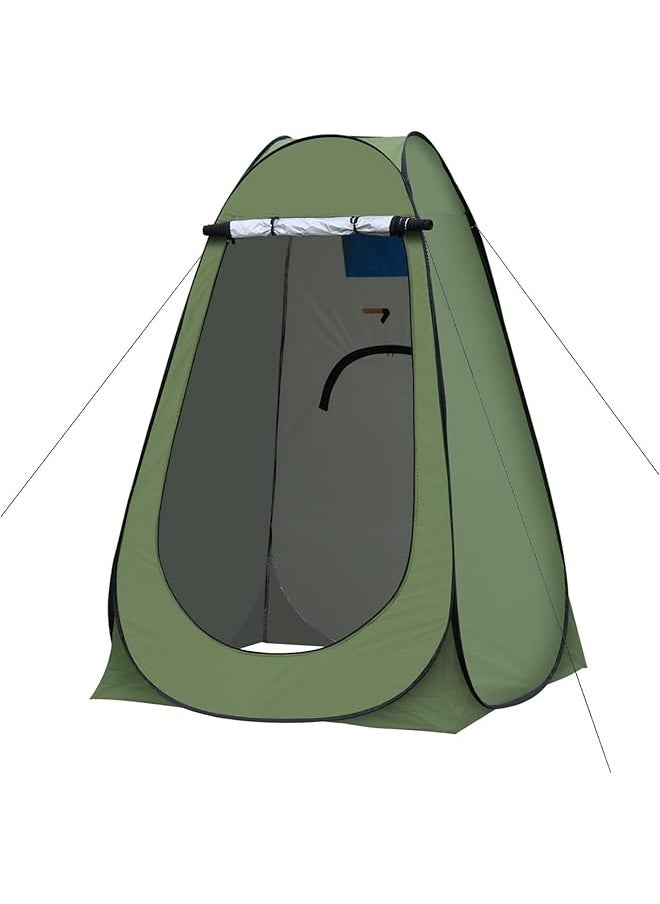 Portable Pop Up Privacy Tent, Outdoor Camping Bathroom Toilet Shower Tent Spacious Dressing Changing Room for Hiking Beach Picnic Fishing, Instant Rain Shelter with Carrying Bag (Green)