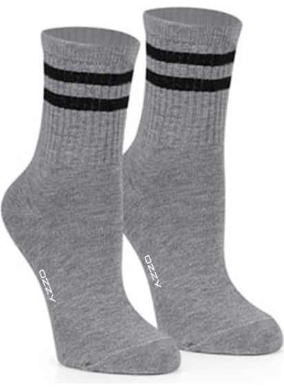6 Pack Women's College Socks Yellow Gray White
