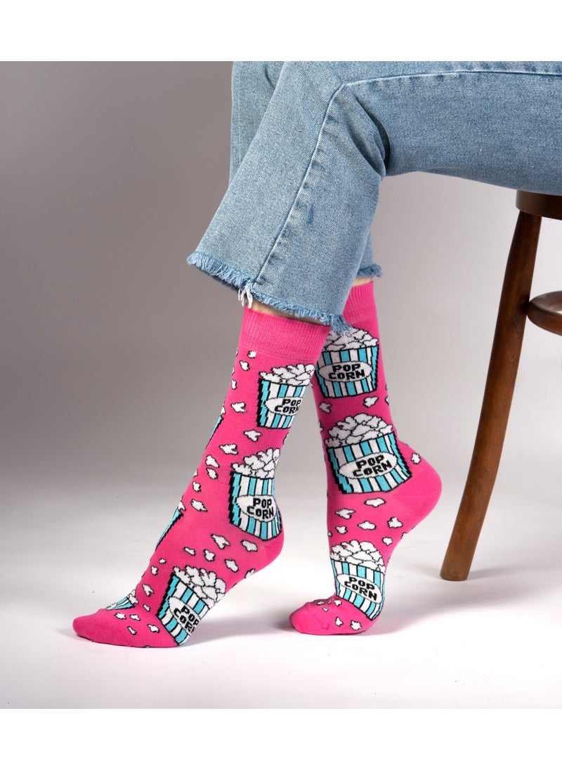 2 Pack Pop Corn Patterned Socks