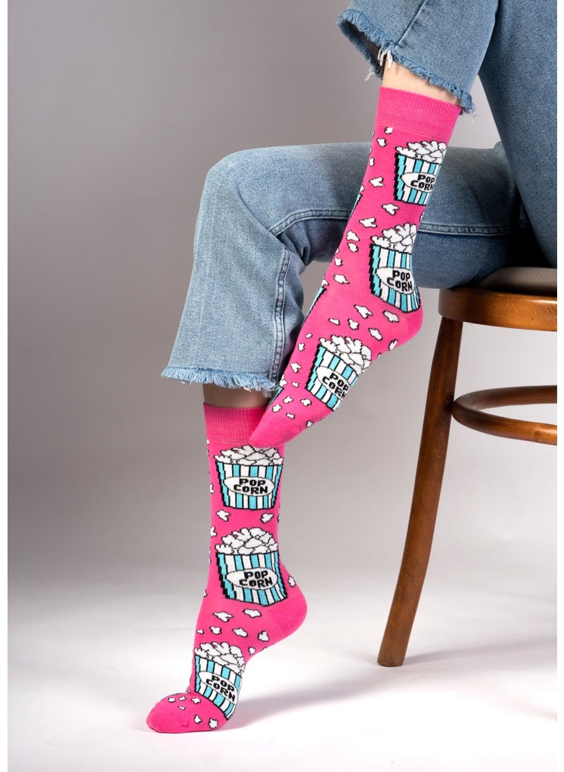 2 Pack Pop Corn Patterned Socks
