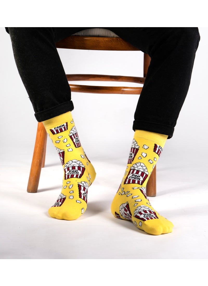 2 Pack Pop Corn Patterned Socks