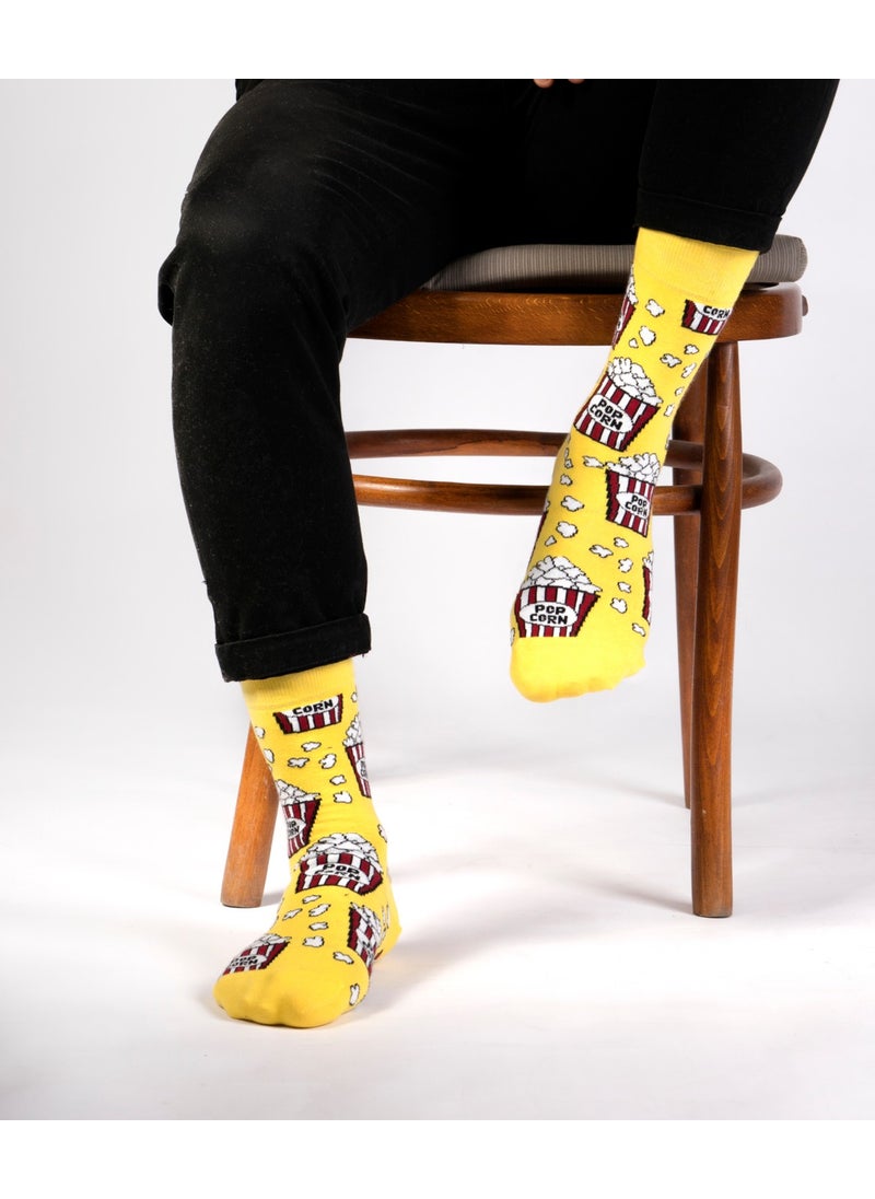 2 Pack Pop Corn Patterned Socks