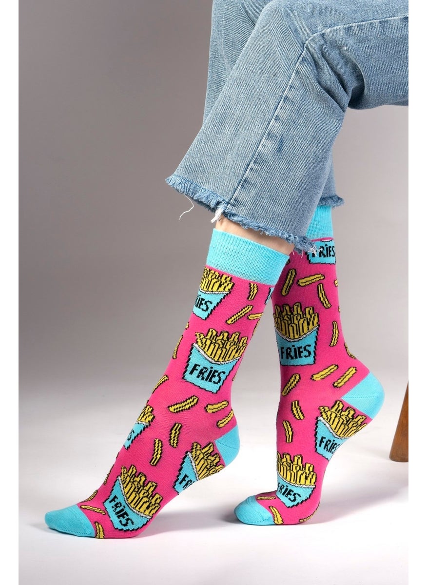 2 Pack Fries Patterned Socks