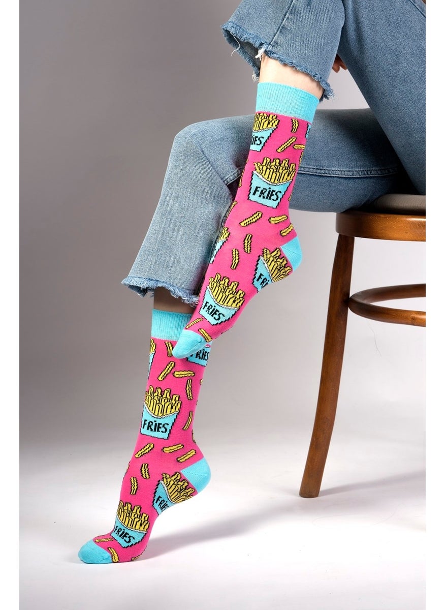 2 Pack Fries Patterned Socks