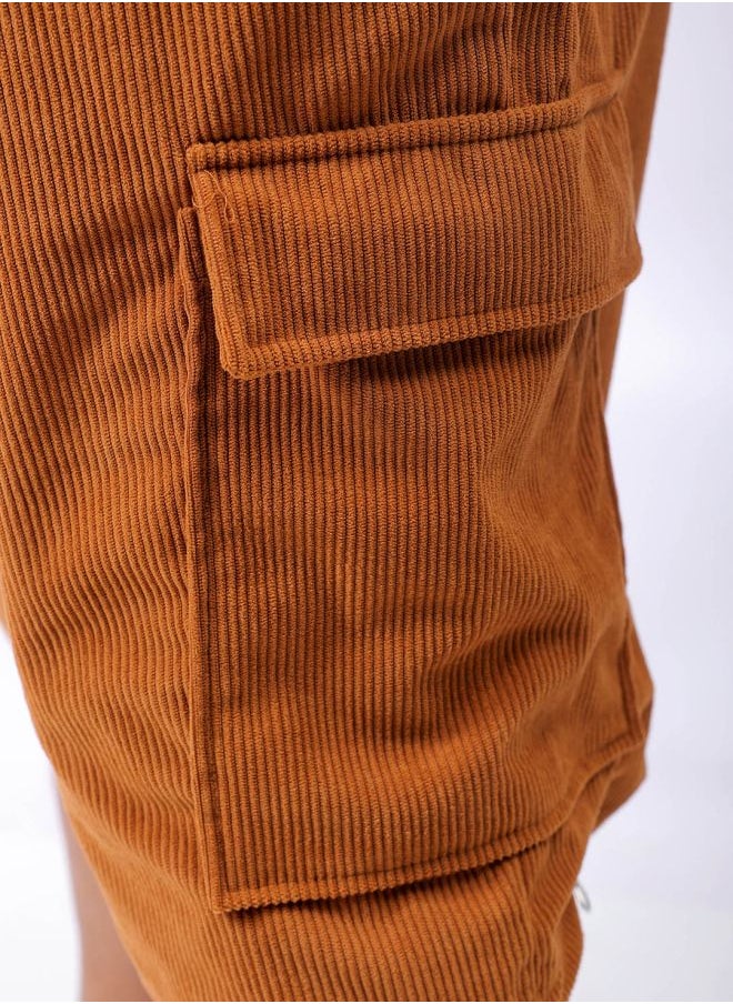 Men Plus Size Loose Fit Self Design Cargo Shorts