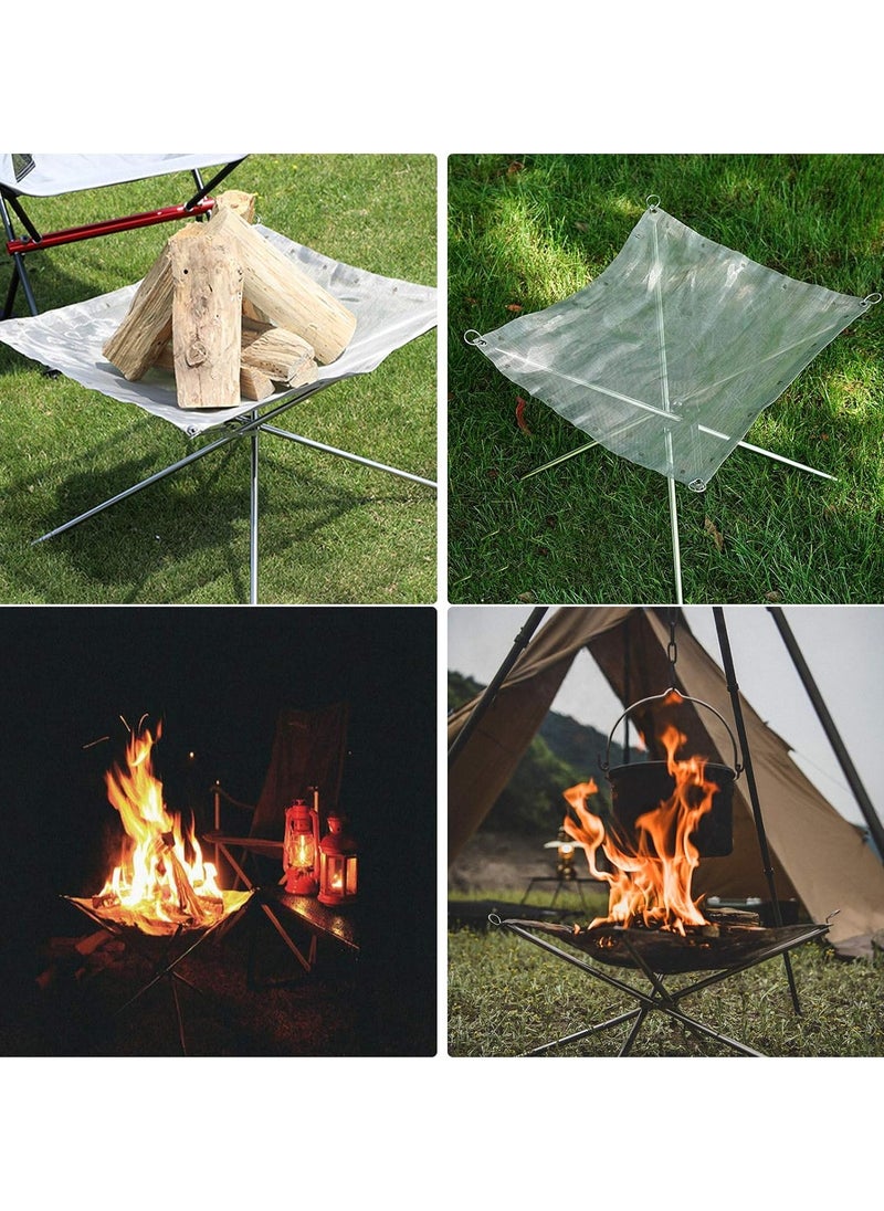 Portable Outdoor Fire Pit 16.5 Inch - New Upgraded Camping Fire Pit Collapsible Foldable Mesh Fire Pits Fireplace for Camping, Campfire, Patio, Backyard and Garden - Carrying Bag Included