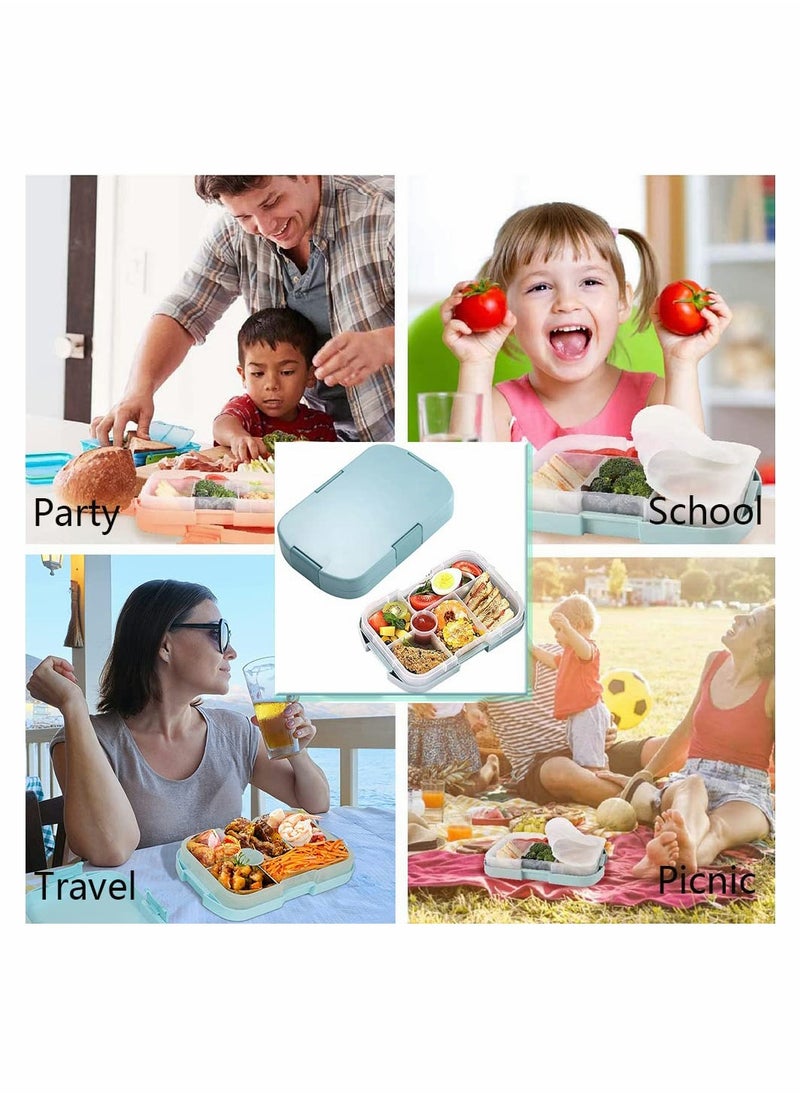 Kids Lunch Box Bento Box for Kid with 6 Compartments BPA Free Plastic Picnic Snack Salad Baby Bento Boxes