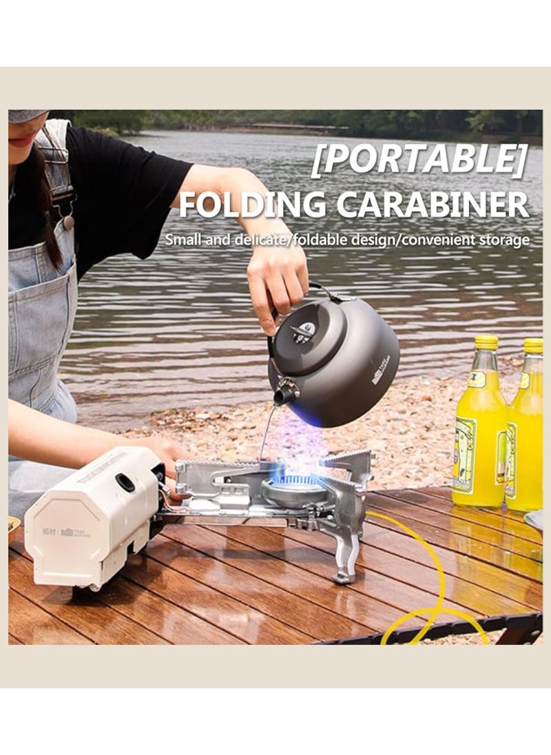 Foldable Stove Camping Butane Stove 2600W 3-5 Minutes To Boil Portable Camping Stove Outdoor Gas Stove With Storage Bag Suitable For Picnic, Backpacking Hiking, Adventure & Home 27.5X8X10.5CM White