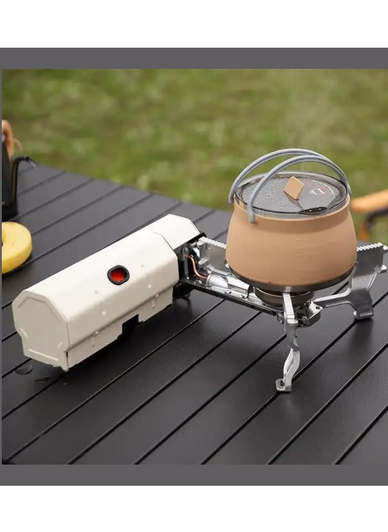 Foldable Stove Camping Butane Stove 2600W 3-5 Minutes To Boil Portable Camping Stove Outdoor Gas Stove With Storage Bag Suitable For Picnic, Backpacking Hiking, Adventure & Home 27.5X8X10.5CM White