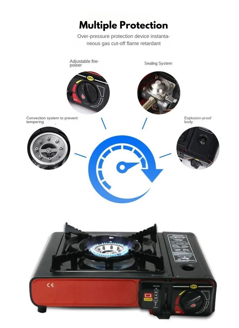 Portable Gas Stove for Camping, Outdoor Cooking, Gas Stove, Mini Oven, Camping Grill, Gas Cooker, Butane/Propane Stove, Camping Accessories, Gas Burner, Camping Kitchen