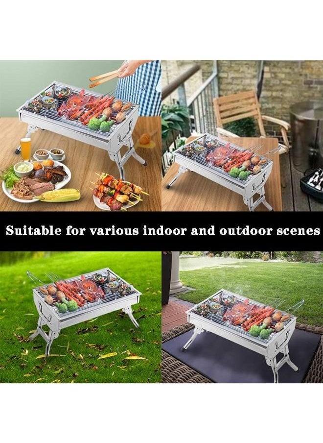 Outdoor Portable Barbecue Grill Foldable Camping Charcoal Stove Stainless Steel