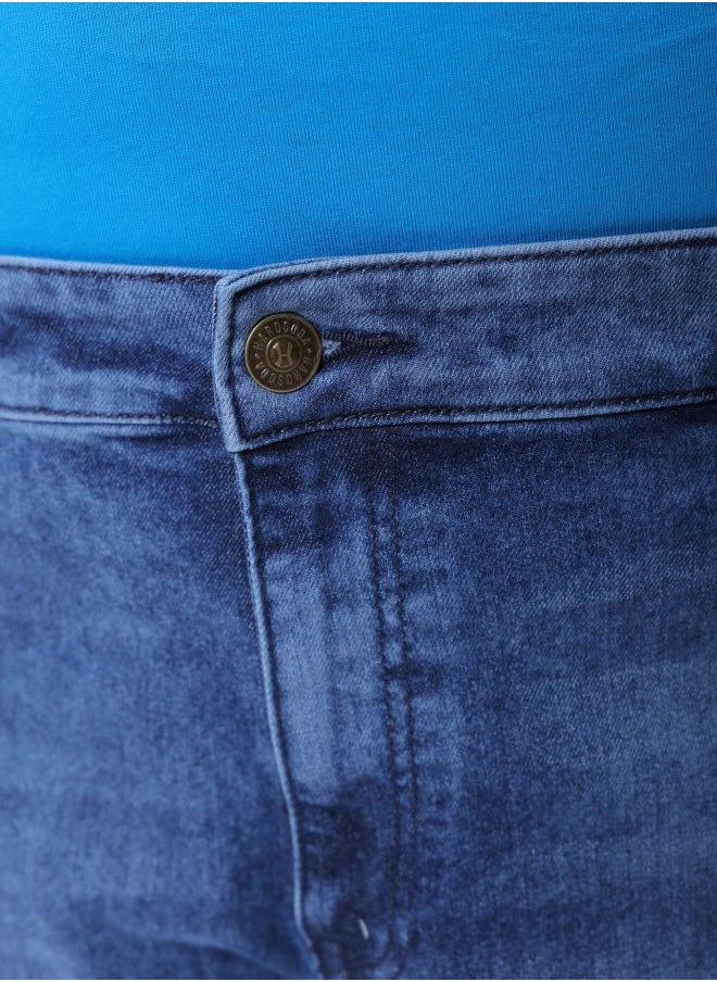 Men Plus Size Vintage Straight Fit Solid Mid-Rise Stretchable Jeans