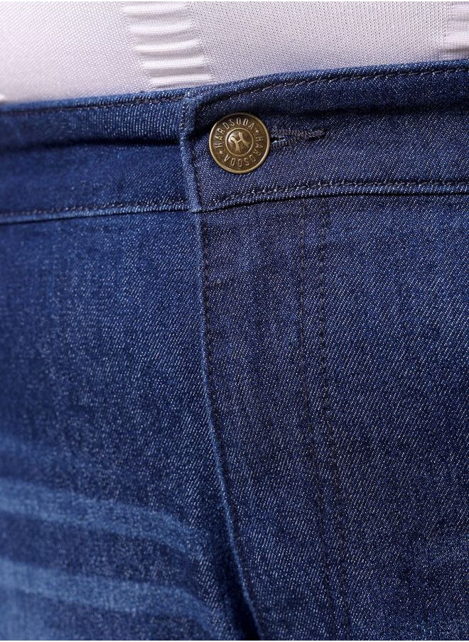 Men Plus Size Vintage Straight Fit Solid Mid-Rise Stretchable Jeans
