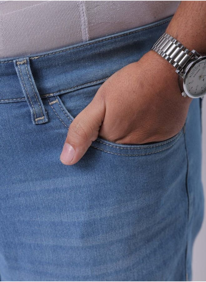 Men Plus Size Vintage Straight Fit Solid Mid-Rise Stretchable Jeans