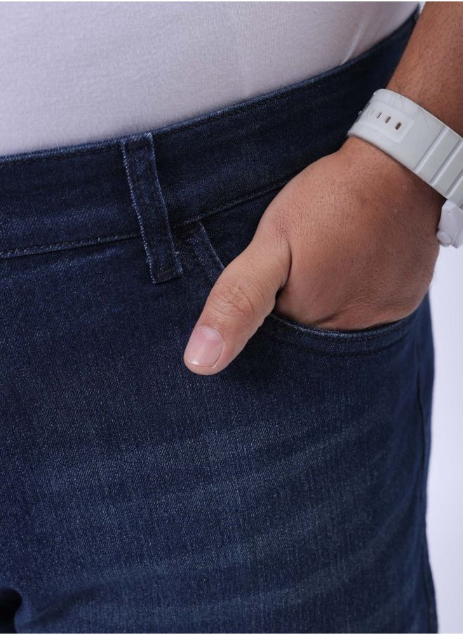 Men Plus Size Vintage Straight Fit Solid Mid-Rise Stretchable Jeans
