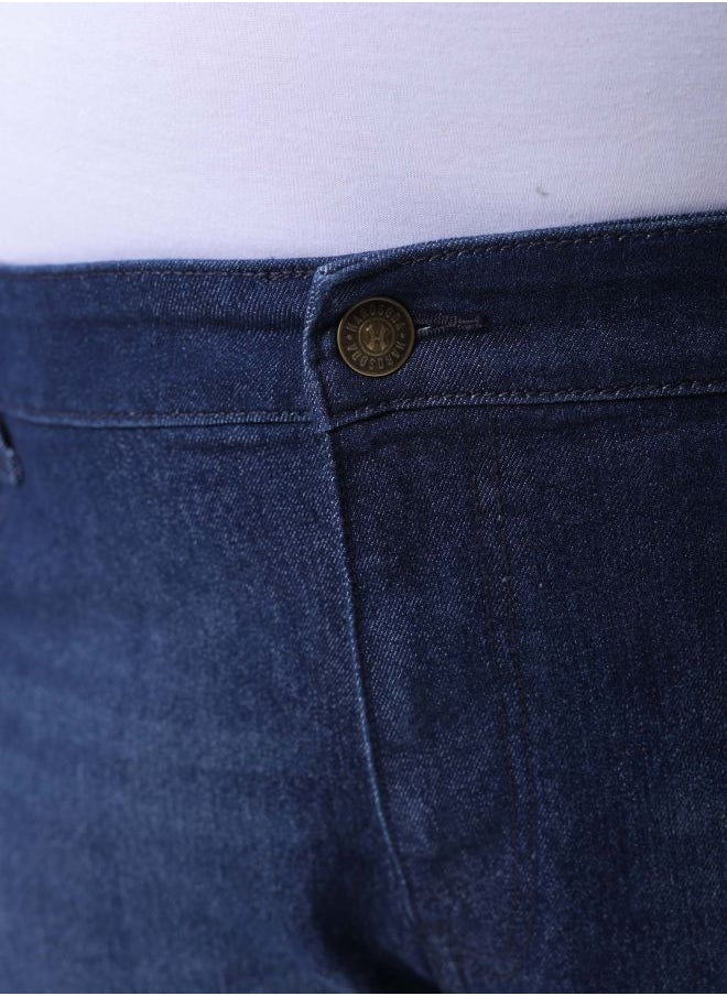 Men Plus Size Vintage Straight Fit Solid Mid-Rise Stretchable Jeans
