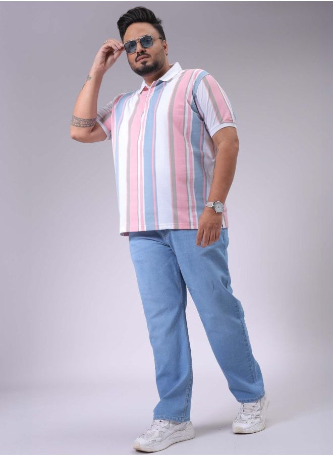 Men Plus Size Vintage Straight Fit Solid Mid-Rise Stretchable Jeans