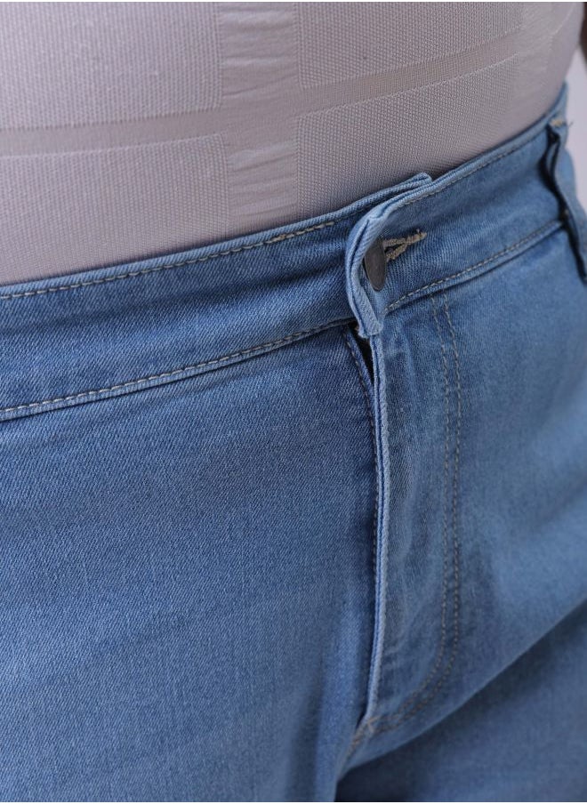 Men Plus Size Vintage Straight Fit Solid Mid-Rise Stretchable Jeans