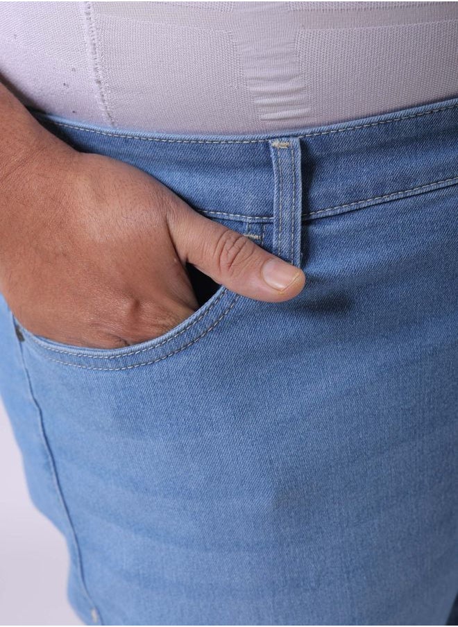 Men Plus Size Vintage Straight Fit Solid Mid-Rise Stretchable Jeans