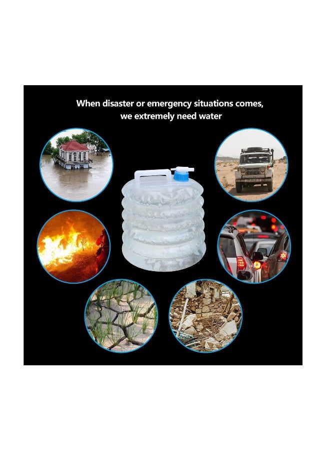 , 2 Pack Collapsible Water Container, 5L and 10L Water Carrier, Camping BPA-Free Water Containers with Tap for Hiking Climbing Fishing Travel Picnic