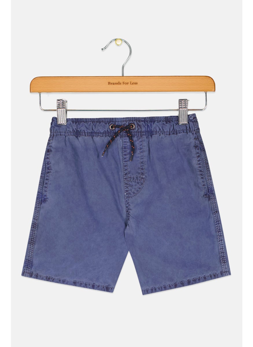 Kids Boys Brand Logo Basic Short, Slate Blue