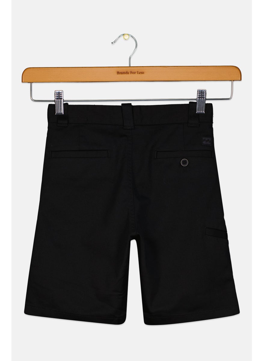 Kids Boy Slim Fit Plain Basic Short, Black