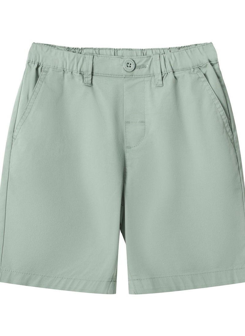 Junior Twill Mid Rise Comfort Elastic Waist Cool Feeling Shorts