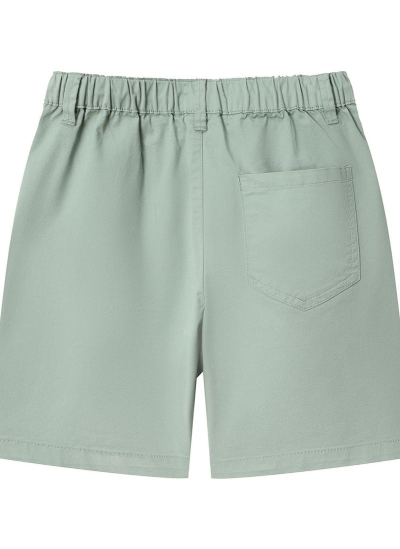 Junior Twill Mid Rise Comfort Elastic Waist Cool Feeling Shorts