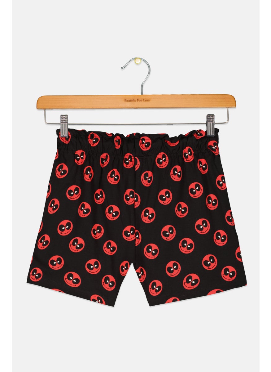 Kids Boy Graphic Print Basic Short, Red