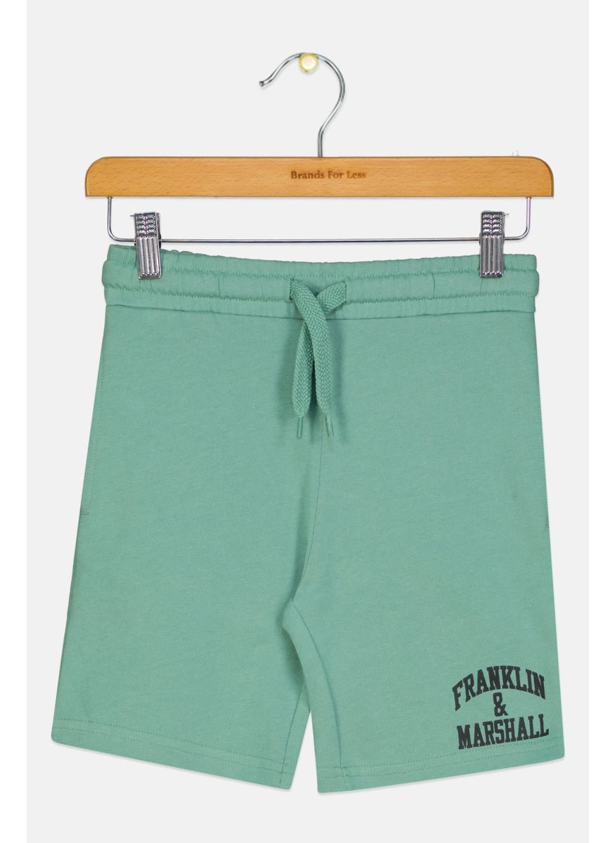 Kids Boy Graphic Print Basic Short, Green