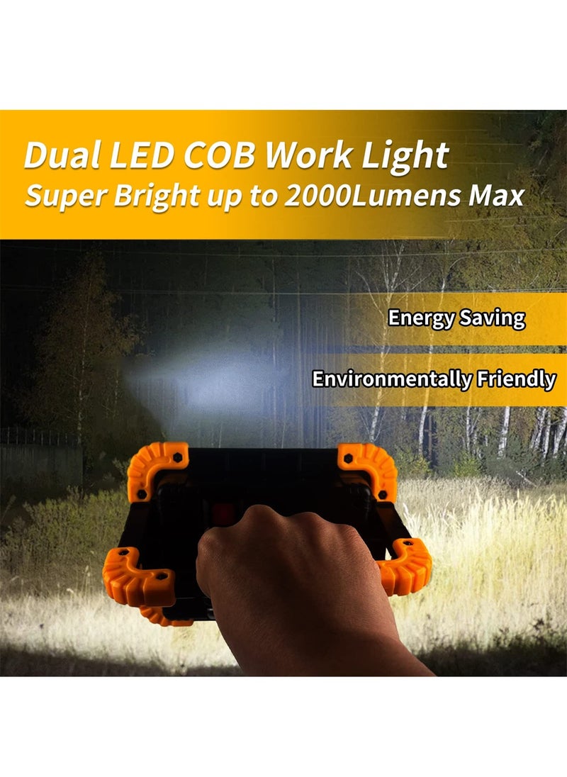 LED Camping Lights Rechargeable, 3000mAh Portable Work Light Rechargeable, 2000LM Portable Outdoor Security Light with PowerBank LED Torch for Emergency, Power Cuts, Tents