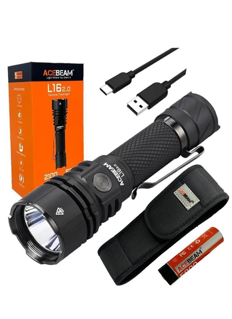 Acebeam L16 2.0 2100 Lumens Tactical Flashlight