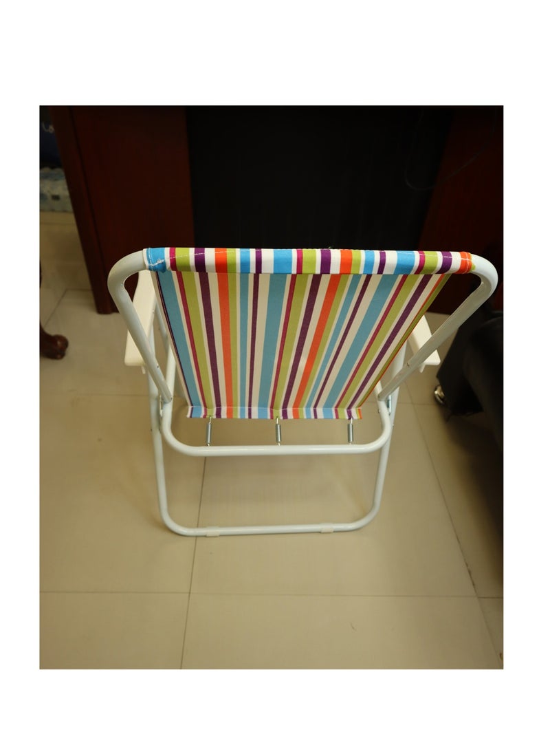 1 Piece Beach Chair Foldable Camping Chair For Outdoor Camp Beach Travel Picnic Hiking, Multicolor 47X48X67CM