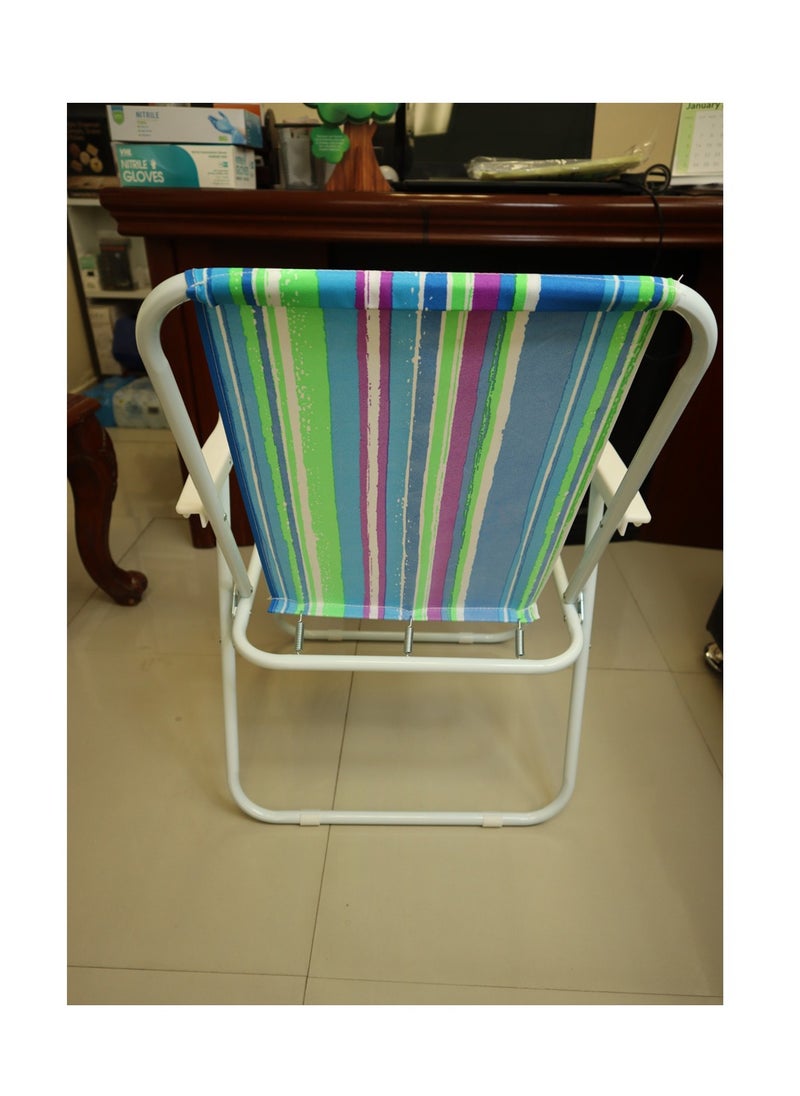 1 Piece Beach Chair Foldable Camping Chair For Outdoor Camp Beach Travel Picnic Hiking, Multicolor 47X48X67CM