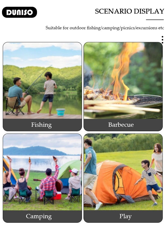 Folding Camping Chair with Removable Footrest and Adjustable Backrest for Adults, Portable and Lightweight Reclining Lounge Chairs with Pillow, Outdoor Camping Chair with Cup Holder and Side Pocket for Fishing, Picnic, BBQ, Hiking Travel, Beach