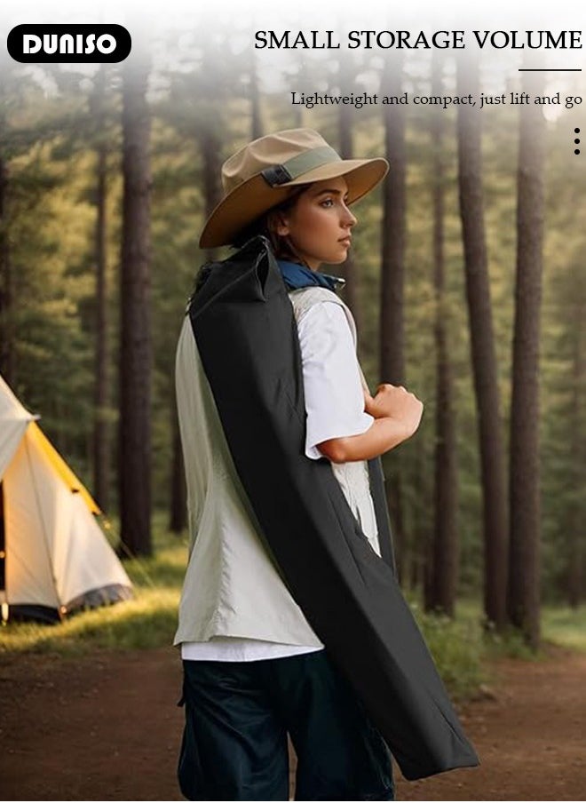 Folding Camping Chair with Removable Footrest and Adjustable Backrest for Adults, Portable and Lightweight Reclining Lounge Chairs with Pillow, Outdoor Camping Chair with Cup Holder and Side Pocket for Fishing, Picnic, BBQ, Hiking Travel, Beach