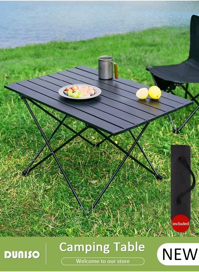 Portable Camping Table with Storage Bag, Folding Beach Table, Waterproof Travel Table for Indoor and Outdoor, Outdoor Roll Up Table for Outdoor, Beach, Picnic, Backyards, BBQ and Party