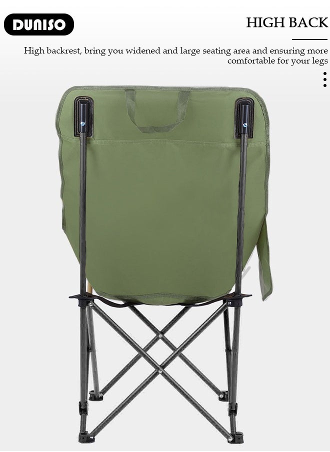Heavy Duty Folding Camping Chair with Side Pockets and with Carry Bag, Garden Fish Chair Oxford Fabric Chair Outdoor Lounge Chair for Fishing, Camping, Picnics, BBQs, Beach & Outdoor Activities