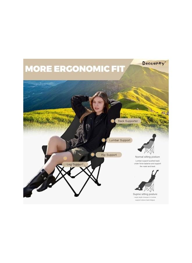 Moon Chair, Camping Chairs, Outdoor Hiking Beach Travel Chair, Comfortable And Durable Folding Chair, Lightweight Camping Chair With Side Pocket (Style 1)